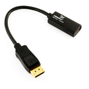 Cablesson Displayport Stecker auf HDMI Buchse Adapterkabel mit Audioübertragung | Auflösung bis zu 4k Ultra HD | zertifiziert | Für Apple und PC - Schwarz
