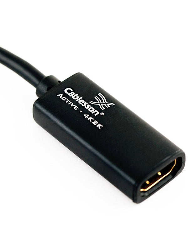 Cablesson Displayport Stecker auf HDMI Buchse Adapterkabel mit Audioübertragung | Auflösung bis zu 4k Ultra HD | zertifiziert | Für Apple und PC - Schwarz