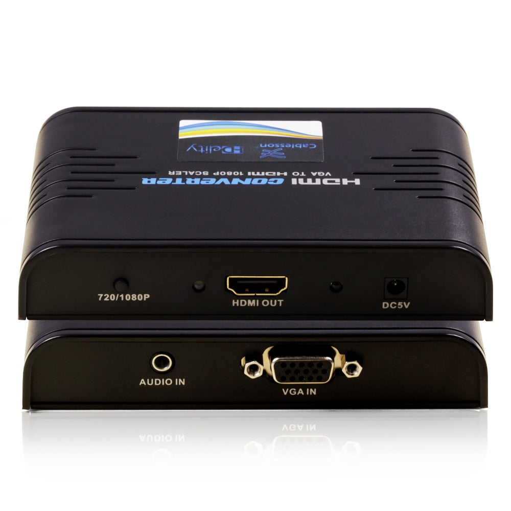 Cablesson HDelity VGA and Audio to HDMI Converter - Supports 1080p Full HD - Connect PC Computer SVGA video + R/L Audio to HDMI monitor or HDTV or Projector - Lifetime Warranty