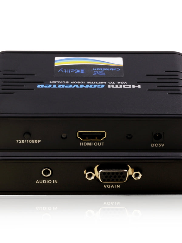 Cablesson HDelity VGA and Audio to HDMI Converter - Supports 1080p Full HD - Connect PC Computer SVGA video + R/L Audio to HDMI monitor or HDTV or Projector - Lifetime Warranty