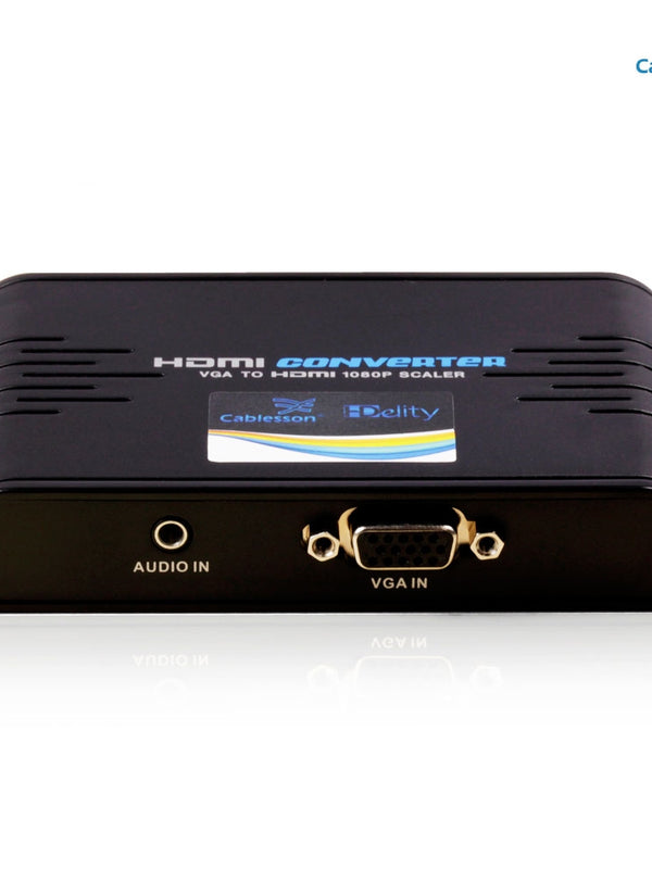 Cablesson HDelity VGA and Audio to HDMI Converter - Supports 1080p Full HD - Connect PC Computer SVGA video + R/L Audio to HDMI monitor or HDTV or Projector - Lifetime Warranty