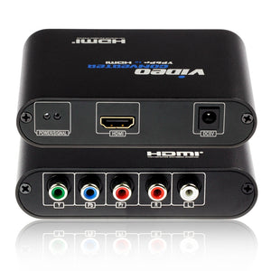Cablesson HDelity YPbPr Component to HDMI converter scaler 1080p - YPbPr Component RCA + Audio to HDMI video converter - Black