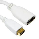Apple Mini DVI to HDMI Cable Adapter by Cablesson for Apple Mac, Macbook, iMac, PowerBook G4, 1080p, RoHS, HDtv, Projector, LCD, LED, Converter