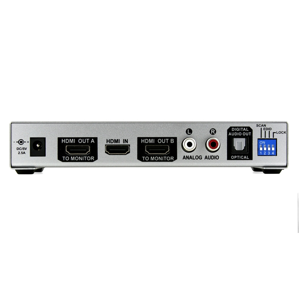 Octava HDDA12A-UK 1 x 2 Distribution Amp + Audio Converter - ( 1 input 2 outputs) - EDID, Active Amplifier, 3D - 1080p Full HD - Split a HD signal From SkyHD, Virgin Box, Xbox 360, XBox One, PS3, PS4, Nintendo Wii U to 2 HD Displays - With Digtial Optica