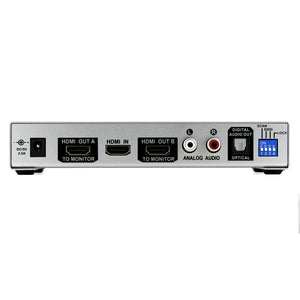 Octava HDDA12A-UK 1 x 2 Distribution Amp + Audio Converter - ( 1 input 2 outputs) - EDID, Active Amplifier, 3D - 1080p Full HD - Split a HD signal From SkyHD, Virgin Box, Xbox 360, XBox One, PS3, PS4, Nintendo Wii U to 2 HD Displays - With Digtial Optica