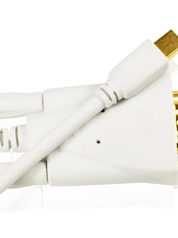 2m - Mini DisplayPort Male to VGA Male Cable by Cablesson - Thunderbolt Port Compatible - VIDEO Adapter lead for Apple iMac, Mac Mini, MacBook Pro, MacBook Air & PCs with Mini DP - Gold Plated