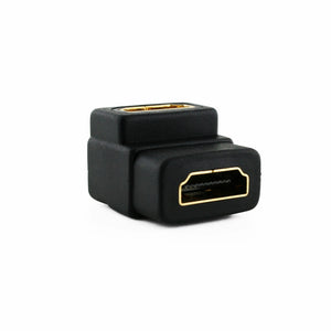 Cablesson Right-Angle 90 Degree HDMI Coupler (Joiner) Adapter - Female to Female Connectors, Digital Video/Audio (24K Gold Plated, v1.3, v1.4 & 2.0 supported, 1080p, Full HD) LCD, LED, 3D Enabled, High Speed Converter - Schwarz