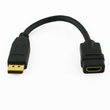 Cablesson DisplayPort to HDMI Multimode Short Cable - DP Male to Female HDMI video adapter cable - Active with audio, up to 4k, Full HD, HDMI 2.0/1.4, for HDTV, Apple and PC - DP to HDMI adapter - Black - 200mm
