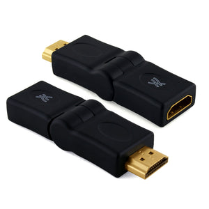 Cablesson drehbarer männlich auf weiblich HDMI Adapter - 180 Degree Rotation 90 angle Smart Swivel HDMI Male To HDMI Female M/F Joiner Coupler Adapter M/F 1080p High Speed Converter - Gold Plated 3D v1.3 / 1.4 / 2.0 - 4k2k Sky HD PS3/4 Xbox Virgin HD LCD LED HDtv.