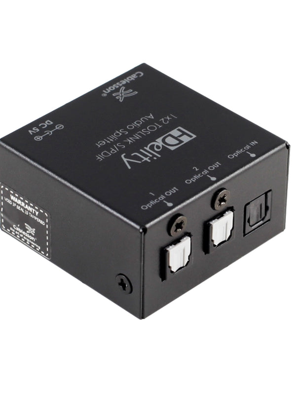 Cablesson HDElity 1x2 Toslink S/PDIF Audio Splitter - 2 Way Toslink Digital Optical SPDIF Audio 1x2 Splitter Adaptor