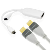 Cablesson MHL to HDMI Adapter (White) + 1m Mackuna HDMI Cable