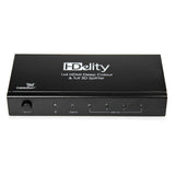 Cablesson - 1x4 HDMI Splitter Box (1 Eingang 4 Ausgänge) - *Neue Version mit 3D Funktion* - v1.3/1.4 - 1080p, 2160p, 4k2k Full HD - Teilt das Signal aus einer HD-Quelle wie z.B. SKY HD, Virgin box, Xbox 360, Xbox One, PS3, PS4, Nintendo Wii U, Blu-Ray, PC auf 4 Bildschirme auf