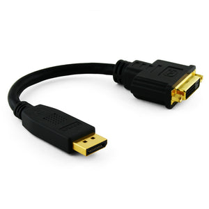 Cablesson DisplayPort to DVI Multimode Short 200mm Cable (for Dell / PC / Monitors etc, 1080i/p, HDTV) - HDCP EDID Full HD 24k Gold