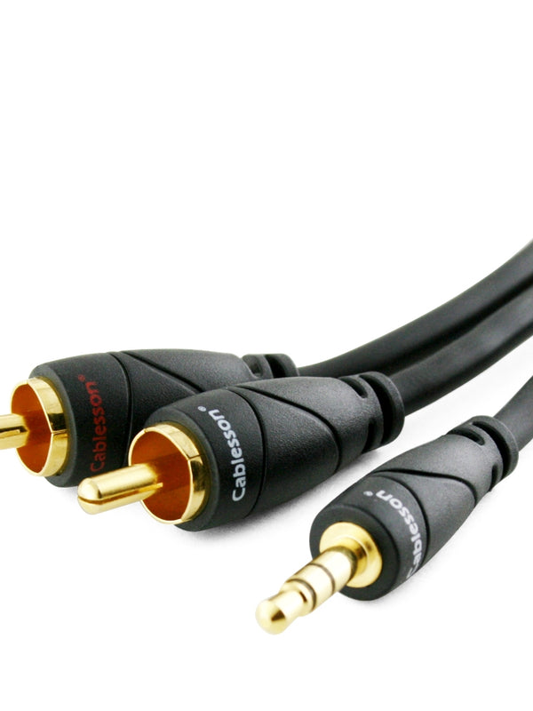 Ivuna RCA männlich auf männlich 3.5 Cinch Kabel 1.0 Meter - Schwarz