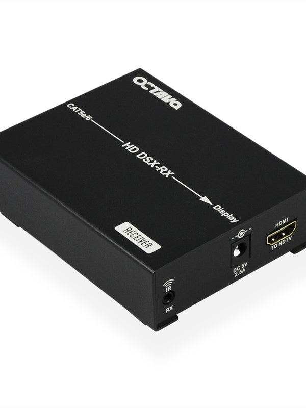 Octava HDMI over LAN/IP Extender (Reciever) with optional IR Passthru - Cat5e / Cat6 / RJ45 network cable - BALUN - 1080p (90m) / 1080p Full HD - LAN NETWORK (TCP/IP) - HD OVER IP - 3D Compatible