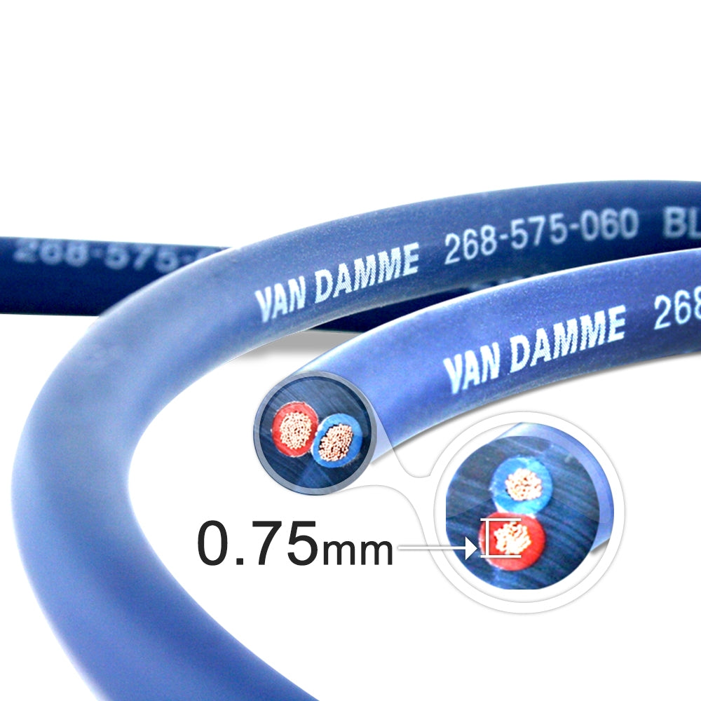 Van Damme Professional Blue Series Studio Grade 2 x 0.75 mm (2 core) Twin-Axial Speaker Cable 268-575-060 75 Metre / 75M