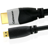 Cablesson Ivuna High Speed Micro HDMI auf HDMI Kabel mit Ethernet 0.5m (HDMI Typ D) Kompatibel mit HDMI 2.1, 2.0a, 2.0, 1.4a - 4k, Ultra HD, ARC, HDR, 2160p - schwarz