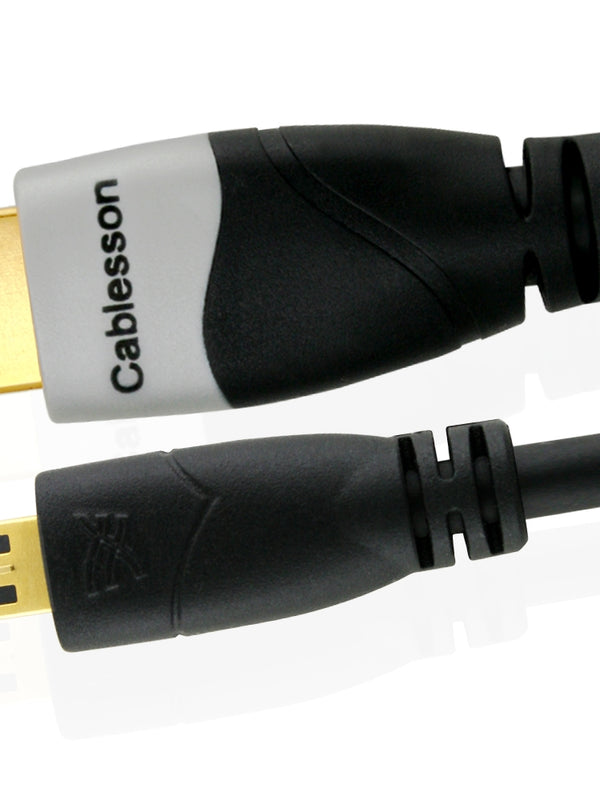 Cablesson Ivuna High Speed Micro HDMI auf HDMI Kabel mit Ethernet 1m (HDMI Typ D) Kompatibel mit HDMI 2.1, 2.0a, 2.0, 1.4a - 4k, Ultra HD, ARC, HDR, 2160p - schwarz
