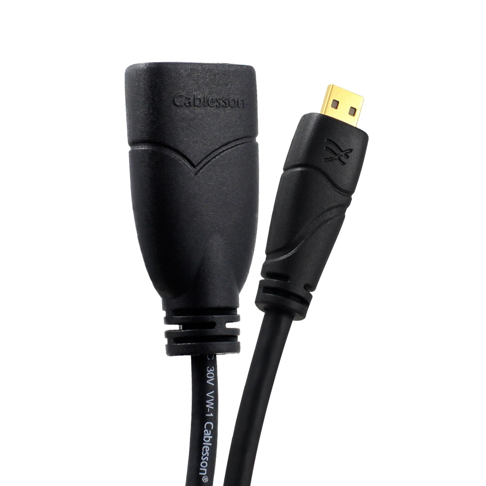 Cablesson Ivuna Micro HDMI 0.2m VerlÃ¤ngerungskabel - bis zu 1080p - v 1.4 / 2.0 - Audio und Video - Full HD - Verbindet HD-GerÃ¤te mit dem neuen Micro HDMI Anschluss an den PC oder Fernseher- Vergoldete Stecker 3D Full HD 1080p 4k2k
