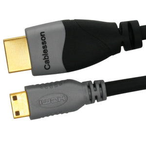 Cablesson Ivuna High Speed Mini HDMI auf HDMI Kabel mit Ethernet 1m (Typ C) Kompatibel mit HDMI 2.1, 2.0a, 2.0, 1.4a - 4k, Ultra HD, ARC, HDR, 2160p - schwarz fÃ¼r Tablets Camcorder Kameras