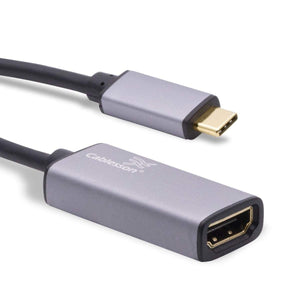 Cablesson - USB Typ C Stecker auf HDMI Buchse Adapter mit Aluminium Shells - 0,23 M 4K @ 60Hz - Schwarz