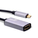 Cablesson - USB Typ C Stecker auf HDMI Buchse Adapter mit Aluminium Shells - 0,23 M 4K @ 30Hz - Schwarz
